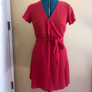 Red H&M Divided wrap dress size 10
